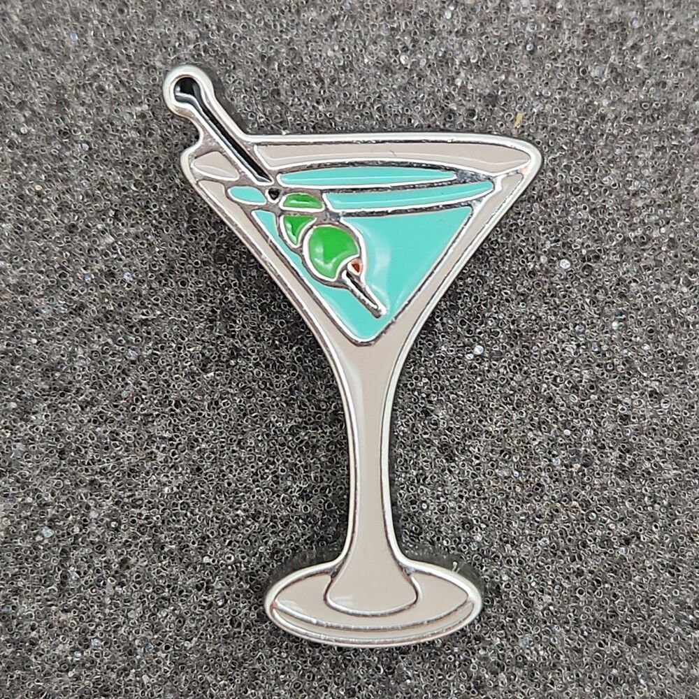 Charm Original Crocs Jibbitz Elevated Green Martini In Glass Silver Color Olive